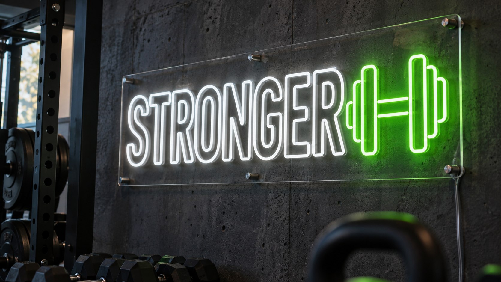 Stronger custom LED neon sign in a gym